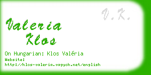 valeria klos business card